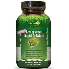 Мультивітаміни для жінок «Living Green», Irwin Naturals, 90 гелевих капсул