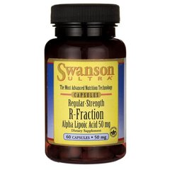 Альфа-ліпоєва кислота, Regular Strength R-Fraction Alpha Lipoic Acid, Swanson, 50 мг, 60 капсул