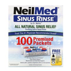 Засіб для полоскання носа, натуральний засіб для полегшення, NeilMed, 100 пакетиків