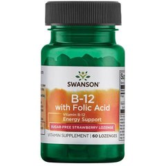 Вітамін B12 & Фолієва кислота, Vitamin B12 with Folic Acid, Swanson, 60 таблеток