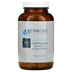 Підтримка метаболізму, Cal/Mag Plus з вітаміном D та вітаміном K2 MK-7, 180 капсул