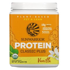 Classic Plus Protein, органический растительный, ваниль, Sunwarrior, 13,2 унц. (375 г) купить в Киеве и Украине