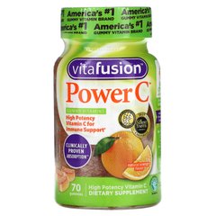 Power C, високоефективний вітамін C, натуральний смак апельсина, VitaFusion, 70 жувальних таблеток