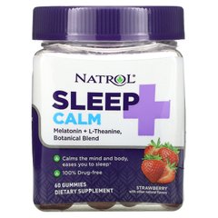 Вітаміни для сну та спокою полуниці Natrol (Sleep + Calm) 60 жувальних таблеток