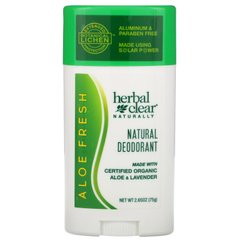 Натуральний дезодорант, алое фреш, Herbal Clear Naturally, 21st Century, 2,65 унції (75 г)