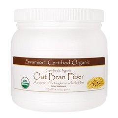 Порошок з вівсяних висівок - сертифікований органічний, Oat Bran Fiber Powder - Certified Organic, Swanson, 8 oz Pwdr