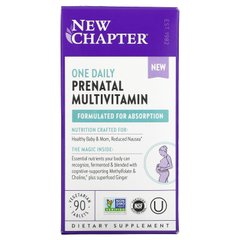 New Chapter, Пренатальні мультивітаміни One Daily, мультивітамінний комплекс для вагітних, 90 вегетаріанських таблеток