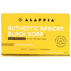 Аутентичное африканское черное мыло, мыло тройного помола, уголь рейши, Alaffia, 140 г купить в Киеве и Украине