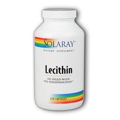 Лецитин из сои, Lecithin, Solaray, 1000 мг, 250 капсул купить в Киеве и Украине