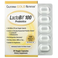 Пробіотики California Gold Nutrition (LactoBif Probiotics) 100 млрд КОЕ 30 капсул
