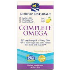 Омега 3-6-9 со вкусом лимона Nordic Naturals (Complete Omega) 60 капсул купить в Киеве и Украине