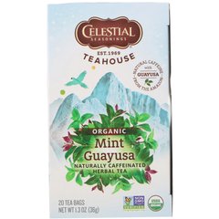 Органічний трав'яний чай з м'ятою і Гуаяс, Celestial Seasonings, 20 чайних пакетиків, 1,3 унції (36 г)