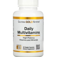 Щоденні мультивітаміни двічі на день California Gold Nutrition (Daily Two-Per-Day Multivitamins) 60 рослинних капсул