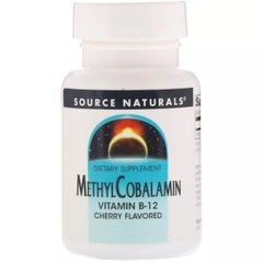 Метилкобаламин Витамин В12 вкус вишни Source Naturals (MethylCobalamin Vitamin B12) 5 мг 30 таблеток для рассасывания купить в Киеве и Украине
