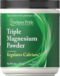 Магний тройной порошок Puritan's Pride (Triple Magnesium Powder) 400 мг 227 г купить в Киеве и Украине