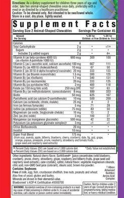 Мультивитамины для детей Bluebonnet Nutrition (Rainforest Animalz Multiple) 90 жевательных конфет со вкусом вишни купить в Киеве и Украине