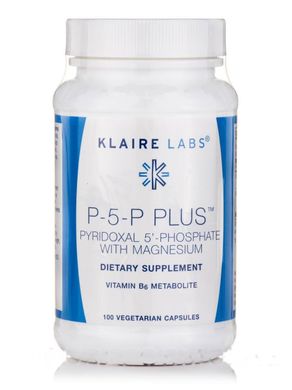 P-5-P Вітамін В6 Піридоксин з Магнієм Klaire Labs (P-5-P Pyridoxal 5-Phosphate) 100 вегетаріанських капсул