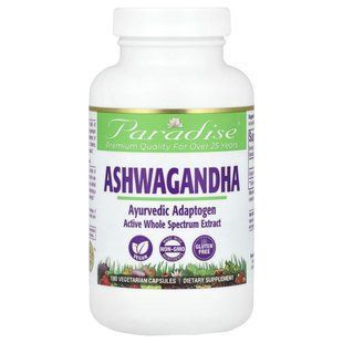 Paradise Herbs, Ашваганда, 180 вегетарианских капсул купить в Киеве и Украине