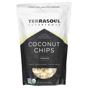 Terrasoul Superfoods, Coconut Chips, Toasted, 12 oz (340 g) купить в Киеве и Украине
