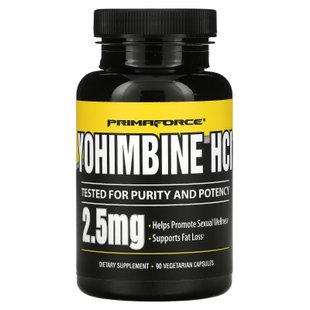 Yohimbine HCl, Primaforce, 2,5 мг, 90 вегетарианских капсул купить в Киеве и Украине