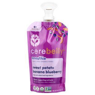 Cerebelly, Smoothie, Dairy-Free Organic Puree, 6+ Months, Sweet Potato, Banana Blueberry, 4 oz (113 g) купить в Киеве и Украине