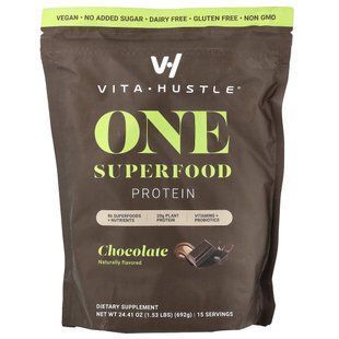 VitaHustle, One Superfood Protein, шоколад, 692 г (1,53 фунта)
