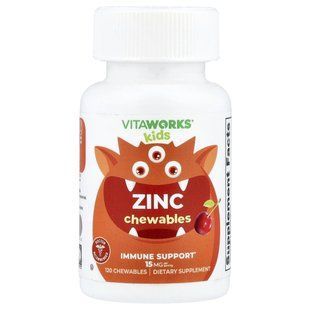 VitaWorks, Kids, Zinc, Cherry, 120 Chewables