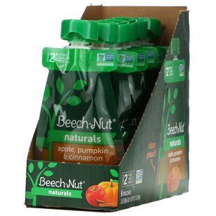 Бук-орех, Naturals, этап 2, яблоко, тыква и корица, 6 пакетиков по 3,5 унции (99 г) каждый купить в Киеве и Украине
