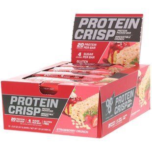 Protein Crisp, полуничний хрест, BSN, 12 батончиків, по 2,01 унції (57 г) кожен