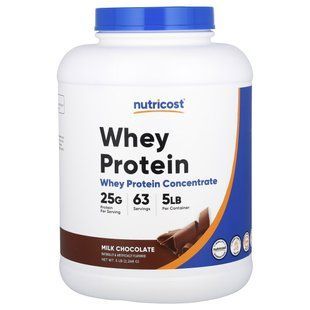 Nutricost, Whey Protein Concentrate, Milk Chocolate, 5 lb (2,268 g) купить в Киеве и Украине
