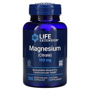 Магний цитрат Life Extension (Magnesium citrate) 160 мг, 100 вегетарианских капсул купить в Киеве и Украине