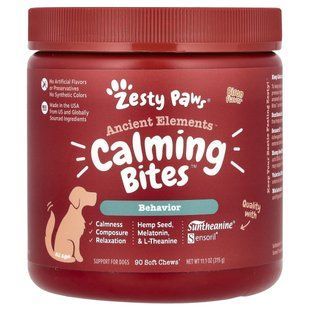 Zesty Paws, Ancient Elements, Calming Bites, For Dogs, All Ages, Bison, 90 Soft Chews, 11.1 oz (315 g) купить в Киеве и Украине