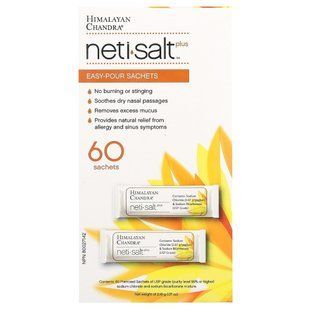 Himalayan Chandra, Neti Salt Plus, пакетики для легкого розсипання, 60 пакетиків, 2,16 г (0,07 унції)