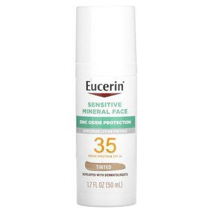 Eucerin, Sensitive Mineral Face Sunscreen Lotion, SPF 35, Tinted, 1.7 fl oz (50 ml) купить в Киеве и Украине