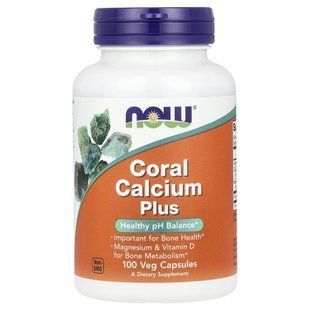 Коралловый кальций плюс Now Foods (Coral Calcium Plus) 100 вегетарианских капсул купить в Киеве и Украине