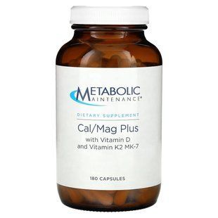 Metabolism Support, Cal / Mag Plus with vitamin D and vitamin K2 MK-7, 180 capsules