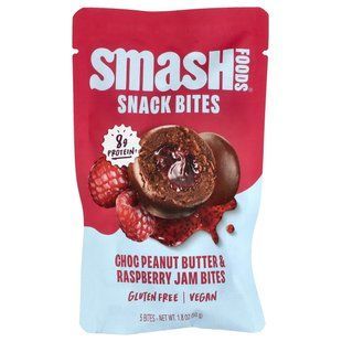 Smash Foods, Snack Bites, шоколад, арахисовая паста и малиновый джем, 5 шт., 50 г (1,8 унции) купить в Киеве и Украине