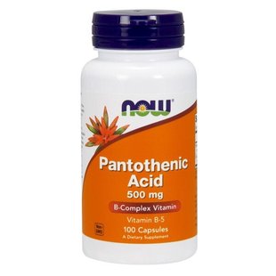 Пантотеновая кислота Now Foods (Pantothenic Acid) 500 мг 100 капсул купить в Киеве и Украине