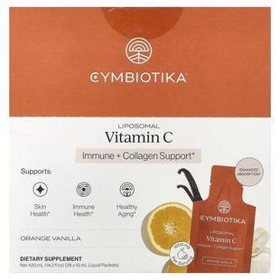 Ліпосомальний вітамін C Cymbiotika (Liposomal Vitamin C) 28 пакетиків по 15 мл апельсин-ваніль