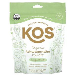 KOS, порошок органічної ашваганди, 175 г (6,2 унції)