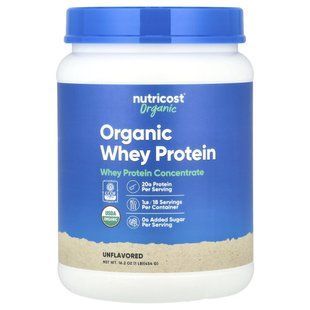 Nutricost, Organic Whey Protein, Unflavored, 1 lb (454 g)