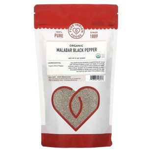 Pure Indian Foods, Organic Malabar Black Pepper, 8 oz (226 g) купить в Киеве и Украине