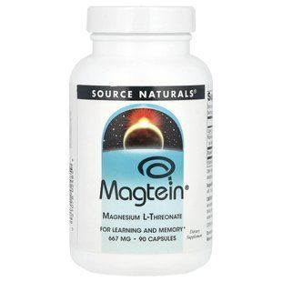 Source Naturals, Magtein, L-треонат магния, 667 мг, 90 капсул купить в Киеве и Украине