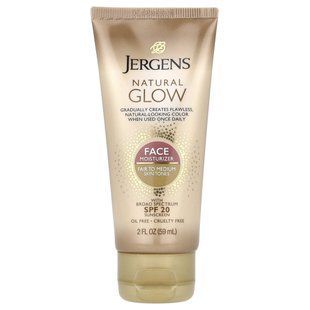 Зволожуючий засіб Natural Glow для щоденного догляду за обличчям, SPF 20, відтінок Fair to Medium, Jergens, 59 мл