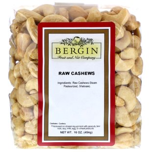 Сырые кешью Bergin Fruit and Nut Company (Cashew) 453.6 г купить в Киеве и Украине