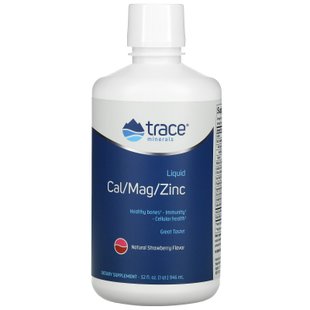 Кальций магний и цинк Trace Minerals Research (Cal/Mag/Zinc) 946 мл со вкусом клубники купить в Киеве и Украине