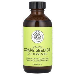 Pure Body Naturals, Organic Grape Seed Oil, 4 fl oz (118 ml) купить в Киеве и Украине