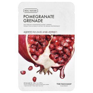 The Face Shop, Real Nature, маска для лица, гранат, 1 шт., 20 г (0,70 унции) купить в Киеве и Украине