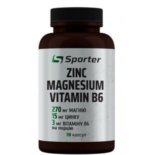 Zinc Magnesium Vitamin B6 Complex Sporter (Zinc Magnesium Vitamin B6) 90 capsules