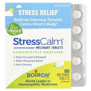 Boiron, Stress Calm Meltaway Tablets, для снятия стресса, без ароматизаторов, 60 таблеток Meltaway купить в Киеве и Украине